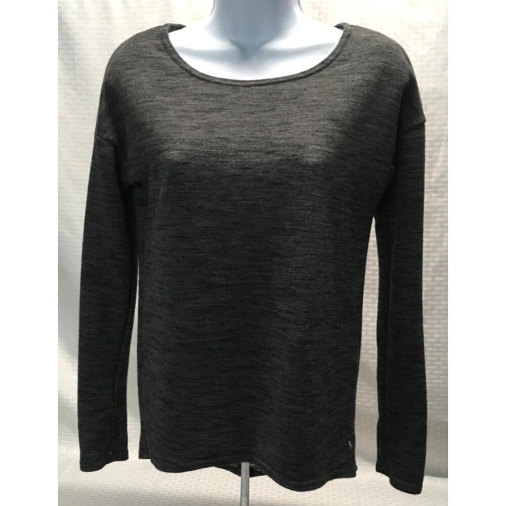 Danskin Now Top Women Size XS 0 to 2 Dark Gray Long Sleeves Round Neckline